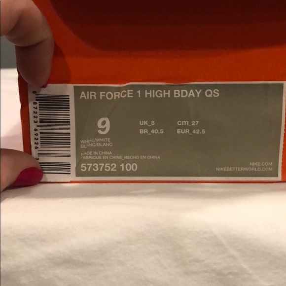 Rare Nike Air Force 1 High Birthday QS (XXX) M 9 - Picture 2 of 7